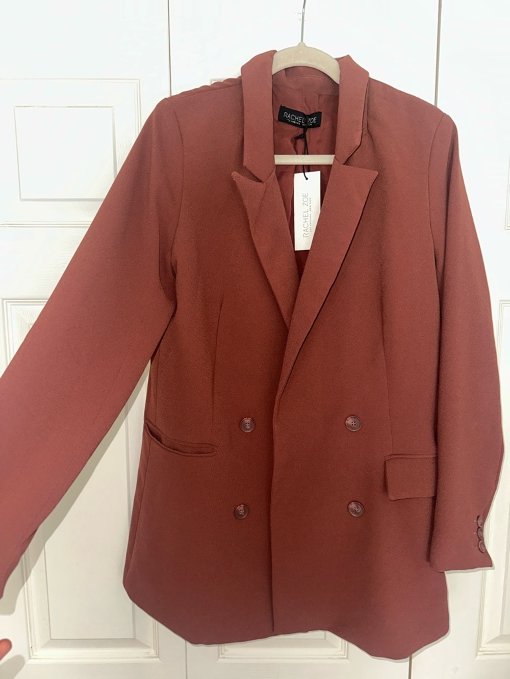 Rachel Zoe Rust Double-Breasted Blazer Jacket